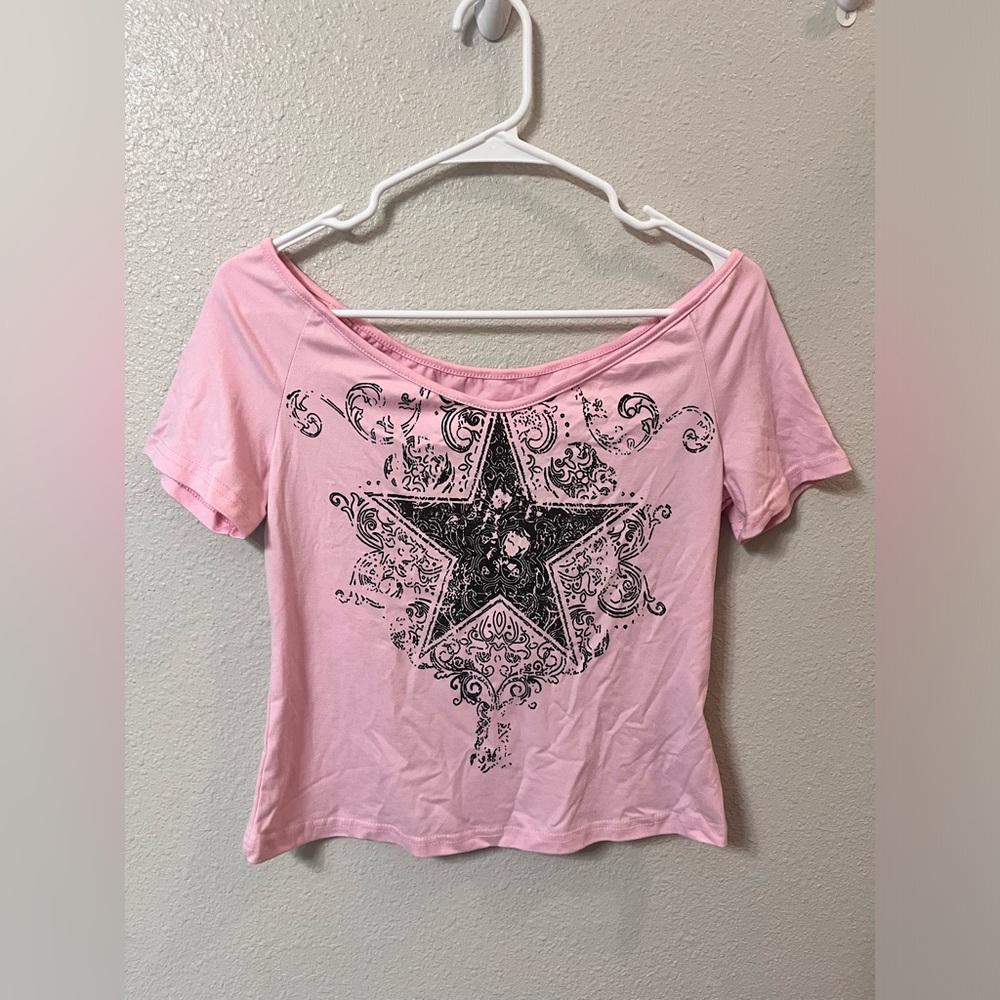 Pink Graphic Star Women's Top